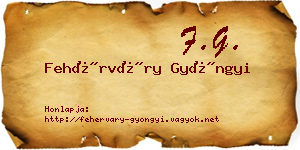 Fehérváry Gyöngyi névjegykártya